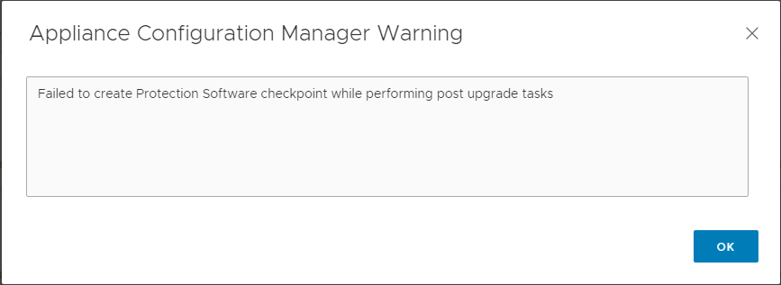 Popup ACM che mostra lo stesso errore