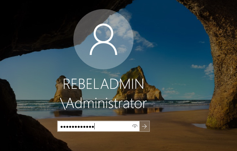 Windows-pålogging ved hjelp av pålogging til domeneadministrator