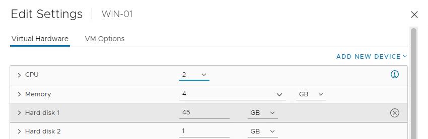 Configuración del disco duro