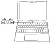 Zatlačte západky směrem ke středu