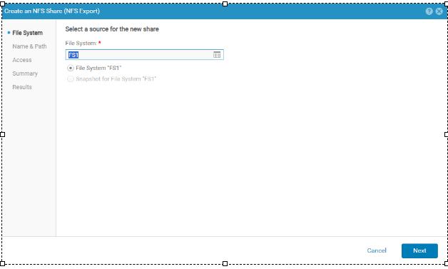 Selecionar o file system