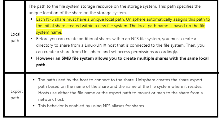 NFS 기능 로컬 경로