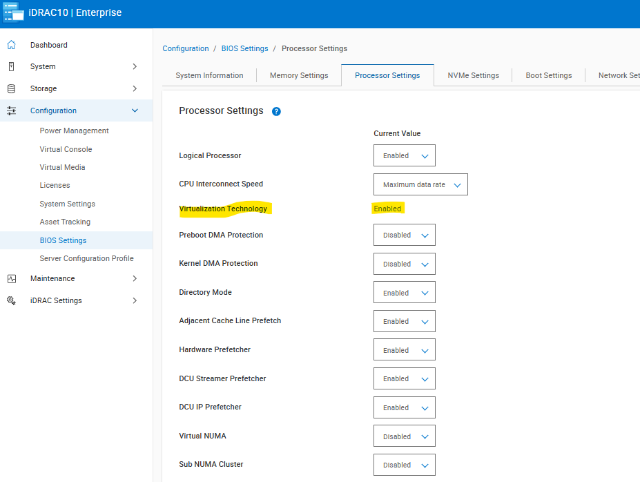 Configuración del procesador de 17G