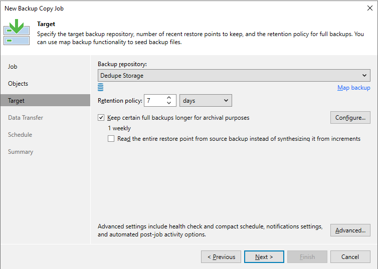 Remove option to read the entire restore point from source backup