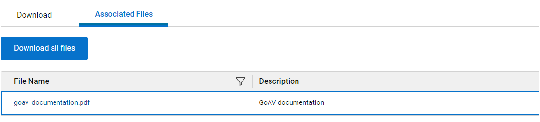 GOAV関連ファイルのダウンロード ページ