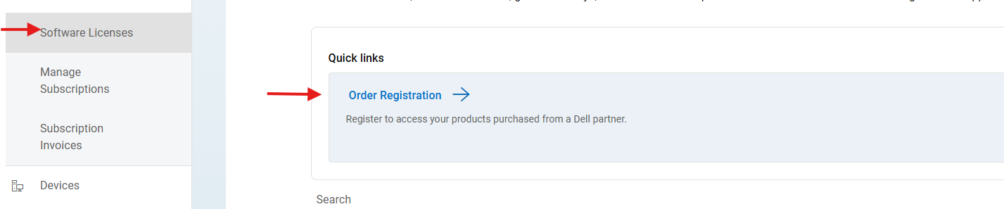 Registro de pedidos' Enlace rápido en Mi cuenta