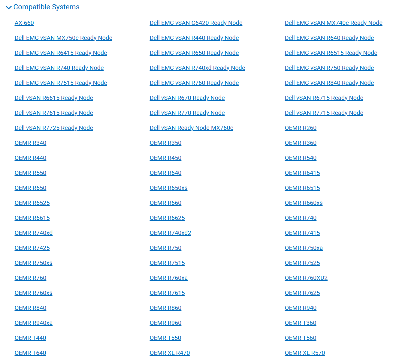 Opzione Sistemi compatibili 
