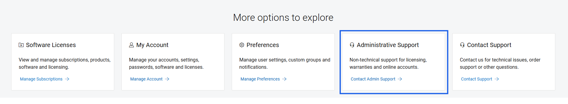 Webseite für administrativen Support
