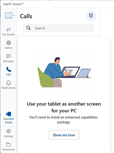 Unison Extended Display Screenshot