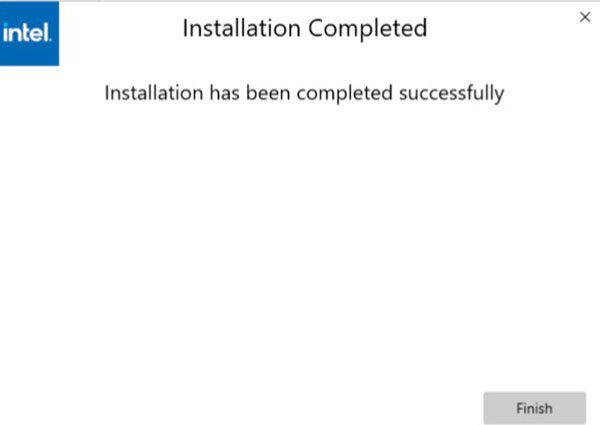 Installation completes Screenshot