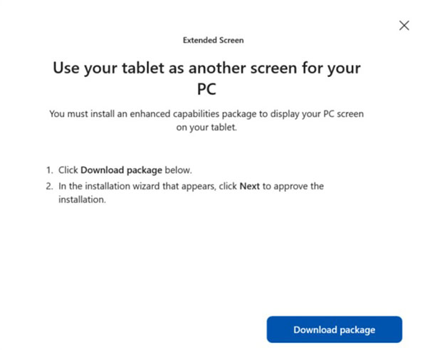 Descargar captura de pantalla del paquete