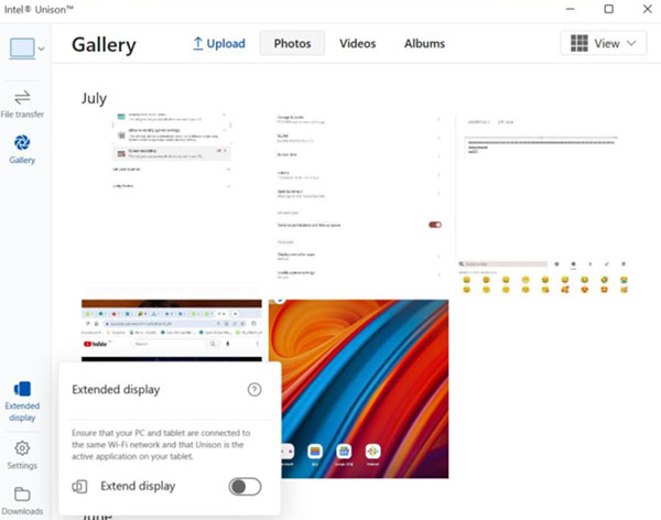 Ativar captura de tela Estender exibição