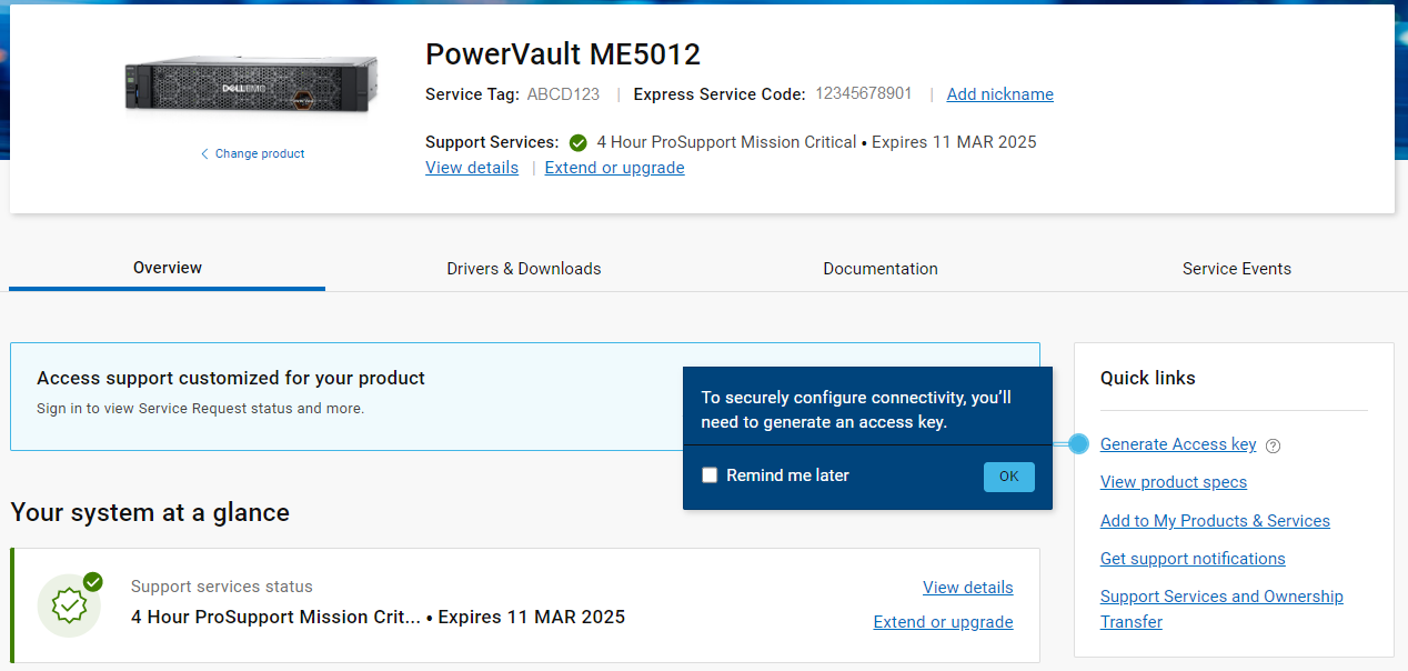 Product Overview on Dell Support Site