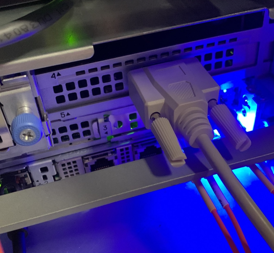 serial cable connected