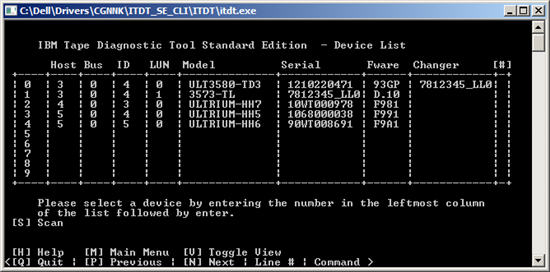 ITDT available drives