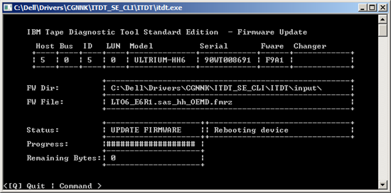 the drive will reboot