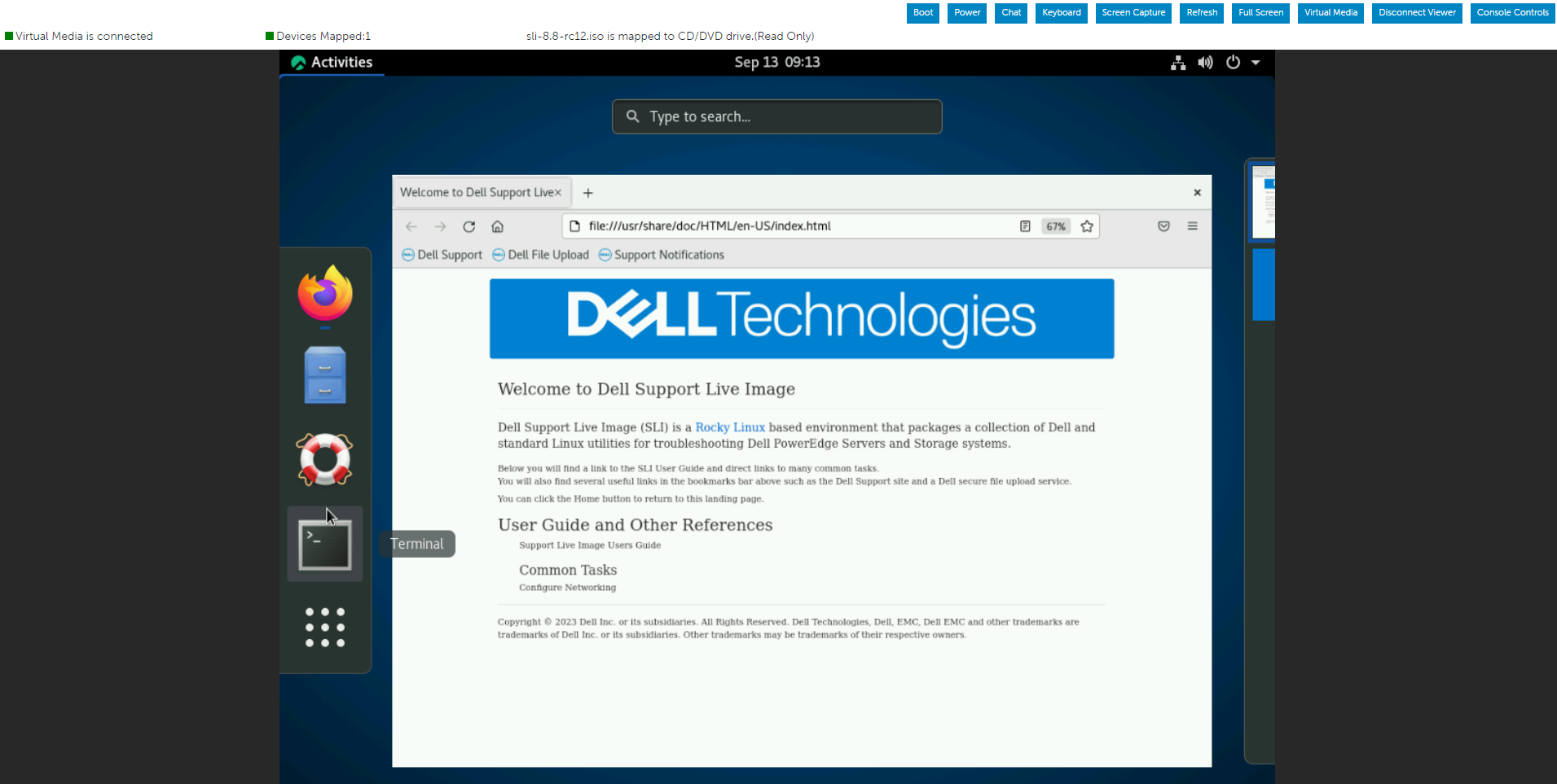 Sistema operativo Linux attivo