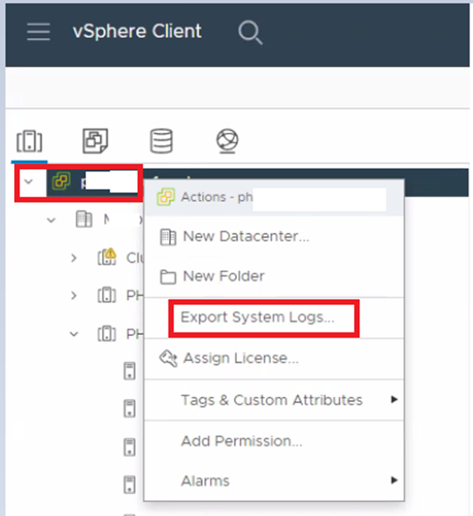Exportar registros del sistema.