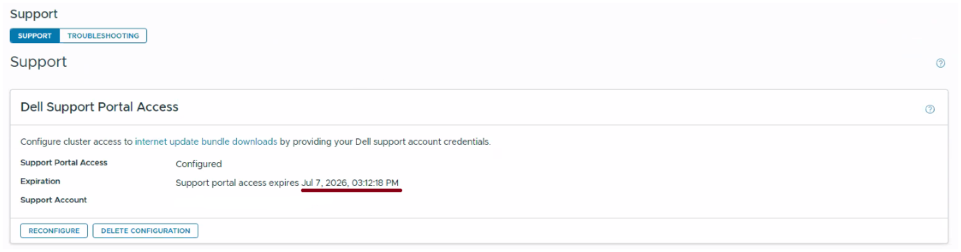 screenshot showing message Customer plugin support account has expired.