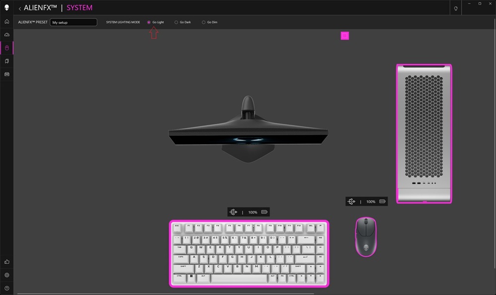 Alienware Command Center, FX-meny