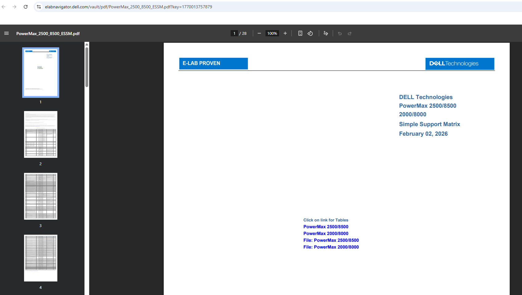 Ejemplo de PDF haciendo clic en el modelo de arreglo pertinente
