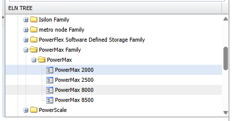 列出陣列機型的 E-lab 頁面
