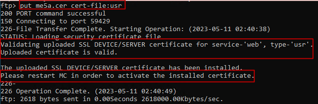 Imagen de la colocación del archivo usr