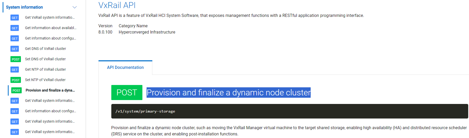 specific documentation example
