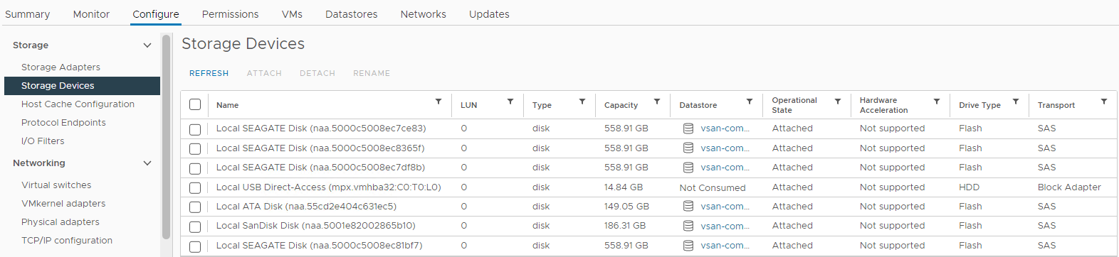 Vista Host Storage Devices