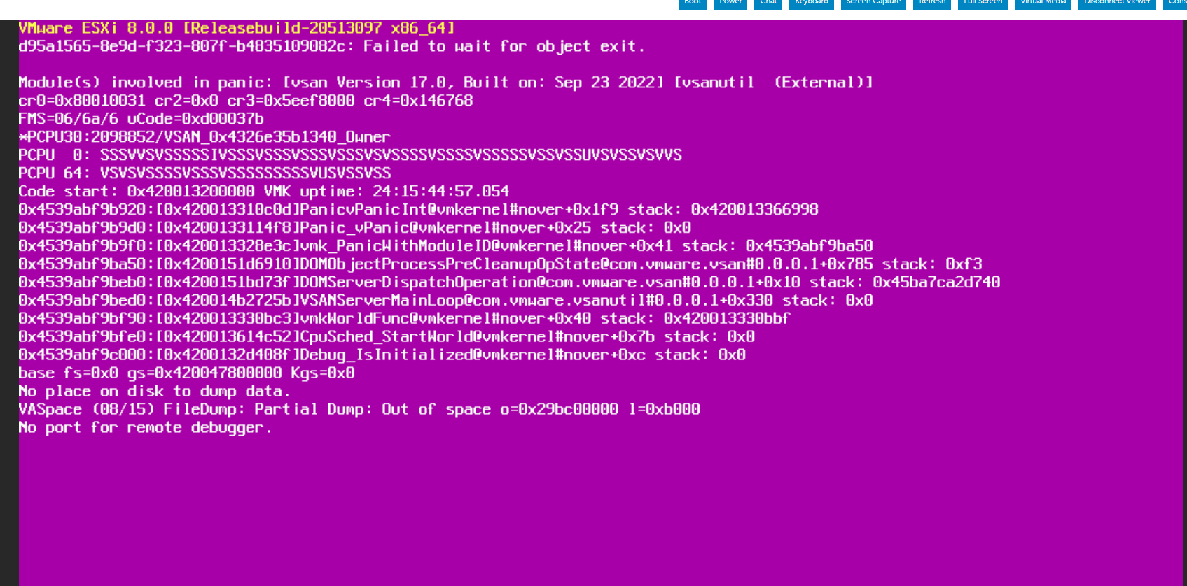 Psod VxRail: PSOD en hosts ESXi 8 con VSAN 8 ESA activado por la tarea de ...