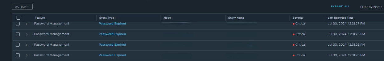 NSX-waarschuwing in gebruikersinterface