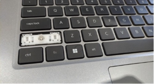 Abgetrennte oder fehlende Tastaturtaste