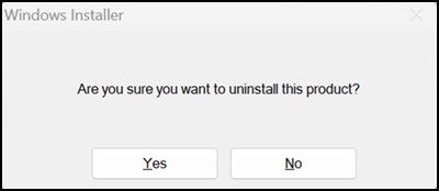 Instalační služba systému Windows, odinstalace produktu