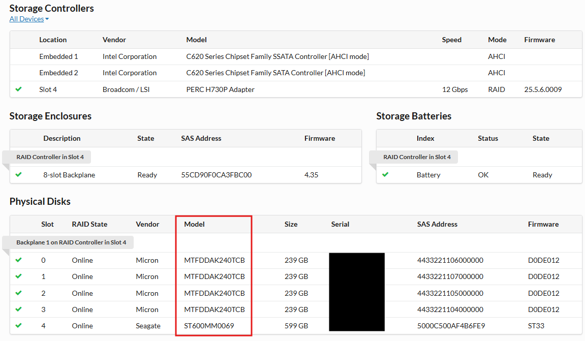 Log example showing drive models