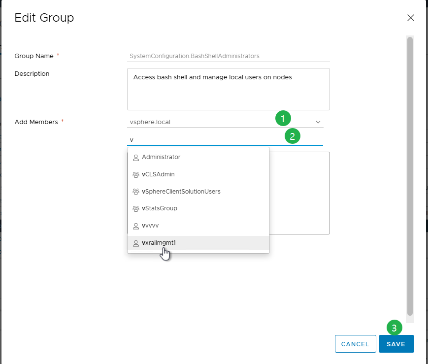Modifier le groupe pour ajouter un utilisateur