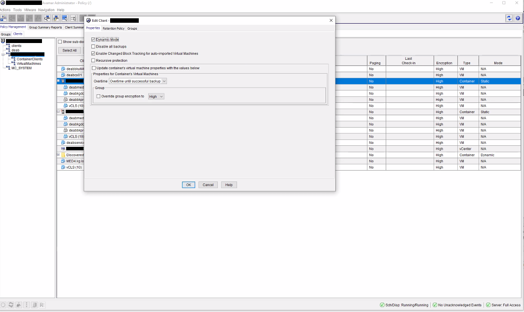 Obrazovka Edit Client