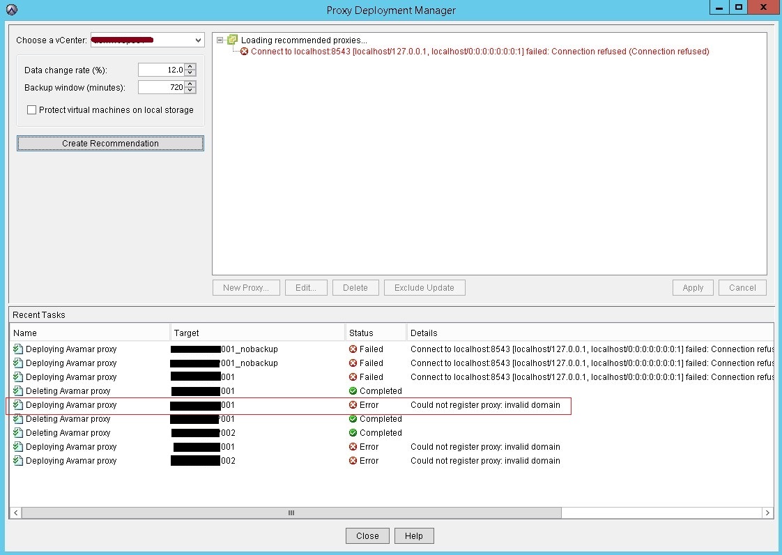 Interface do Proxy Deployment Manager