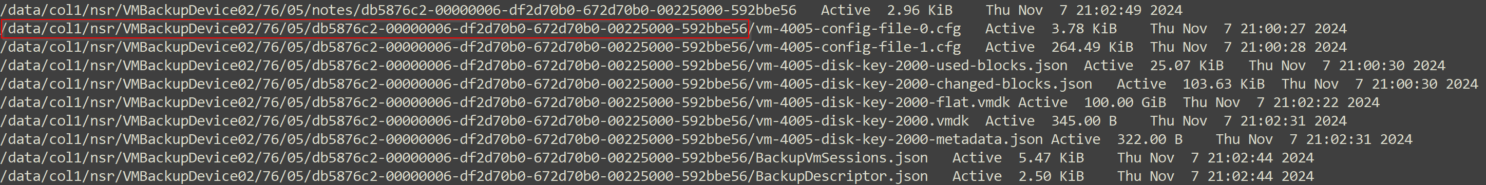Esempio di report Filesys