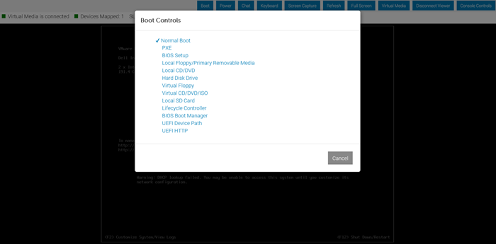 iDRAC9 Boot Controls
