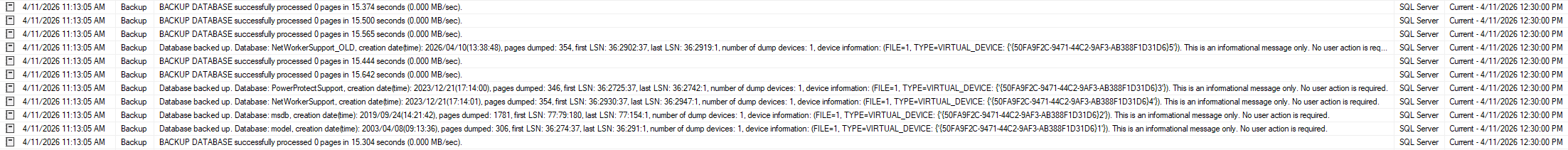Respaldo de base de datos de SQL Server
