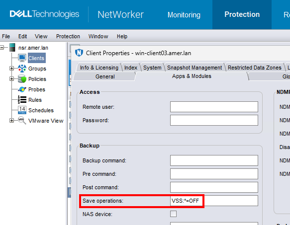 VSS olmadan bir Windows istemcisini yedekleme